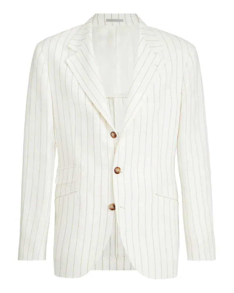 Brunello Cucinelli Gestreiftes Sakko - Weiß Weiß
