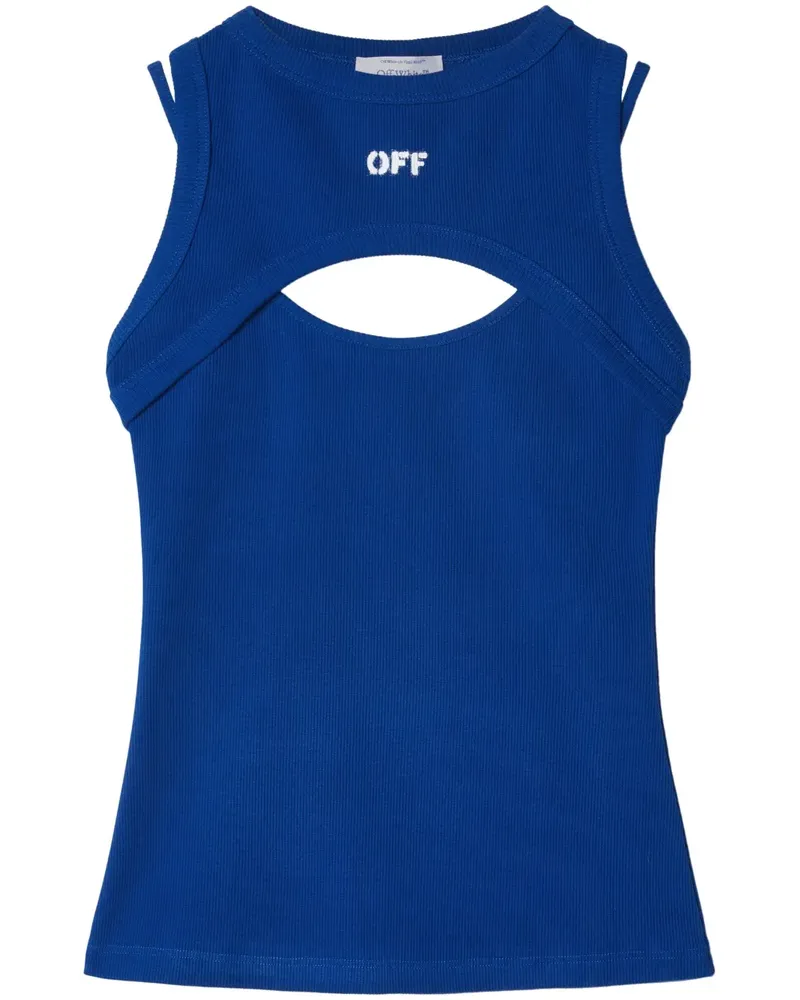 OFF-WHITE Top mit Logo-Print - Blau Blau