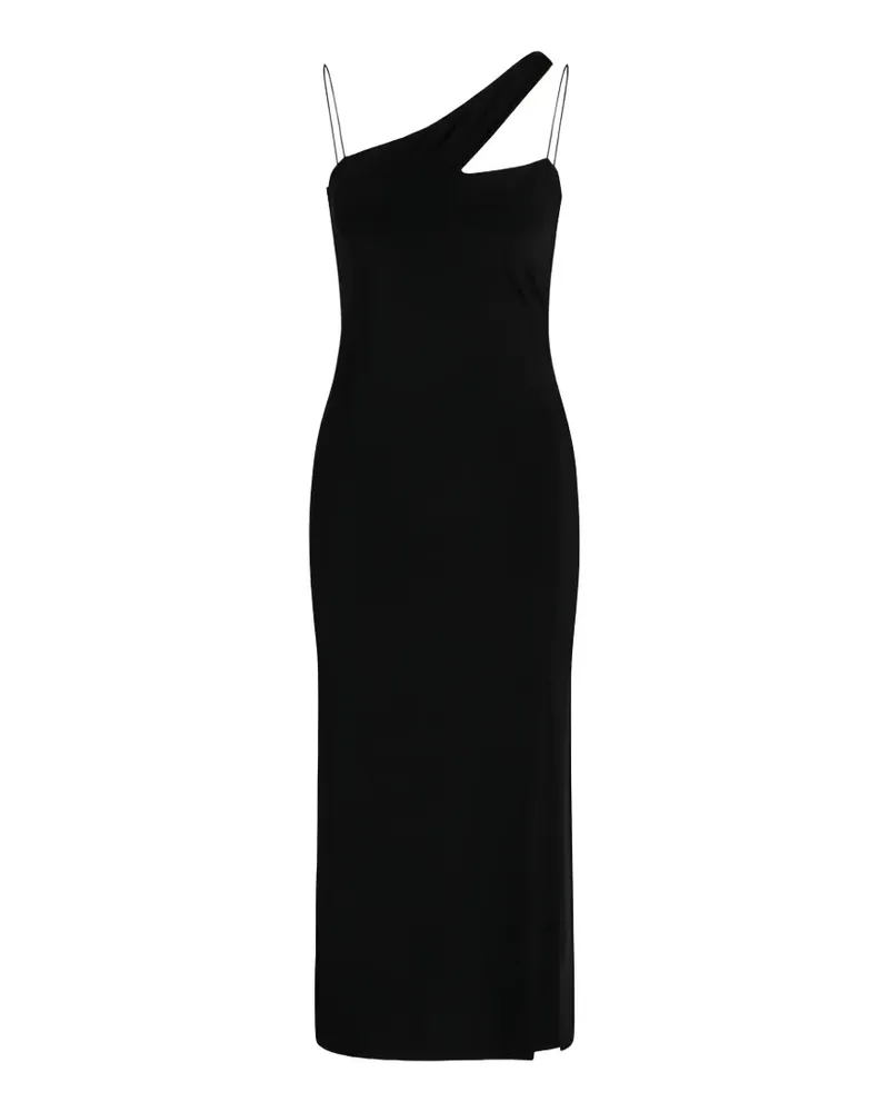 BRUUNS BAZAAR cut-out asymmetric midi dress - Schwarz Schwarz