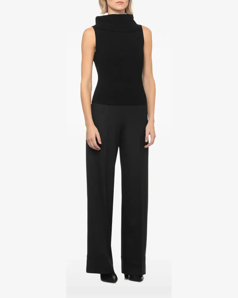 D.EXTERIOR ribbed roll-neck top - Schwarz Schwarz
