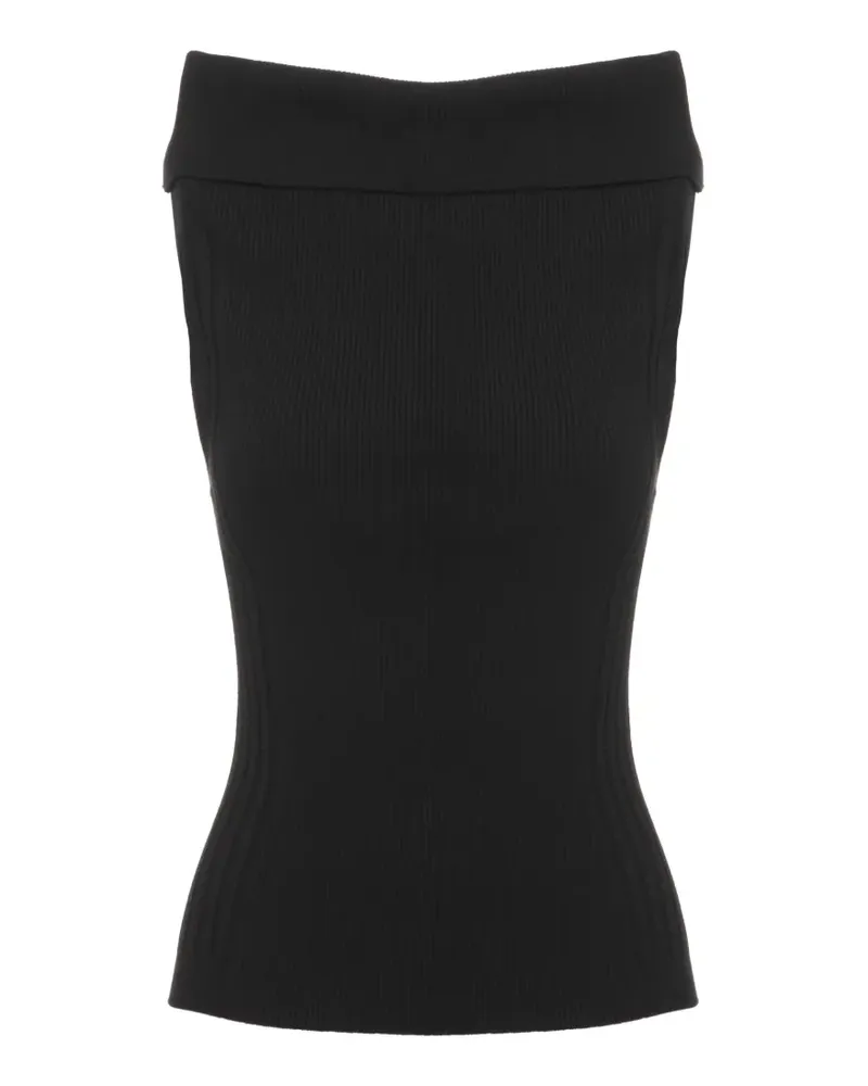 D.EXTERIOR Gerippter Rollkragenpullover - Schwarz Schwarz