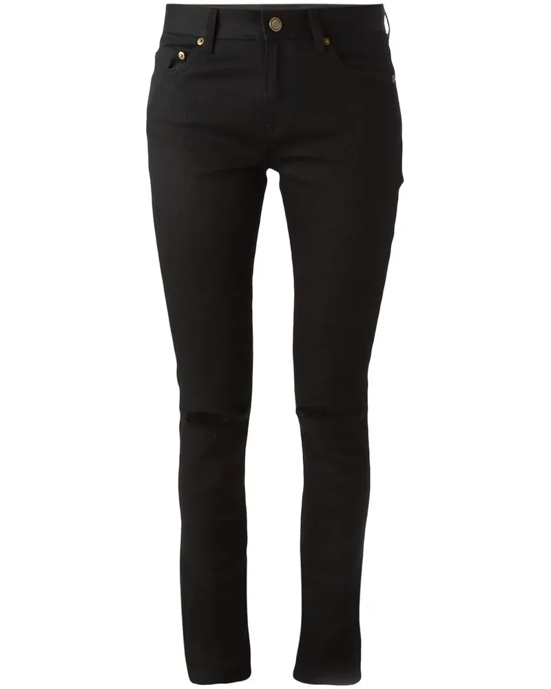 Saint Laurent Skinny-Jeans mit Rissen - Schwarz Schwarz