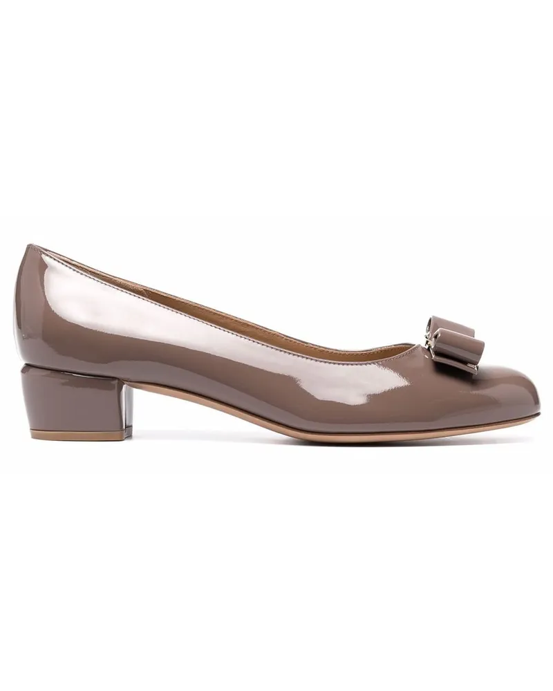 Ferragamo Pumps mit Schleife 30mm - Braun Braun