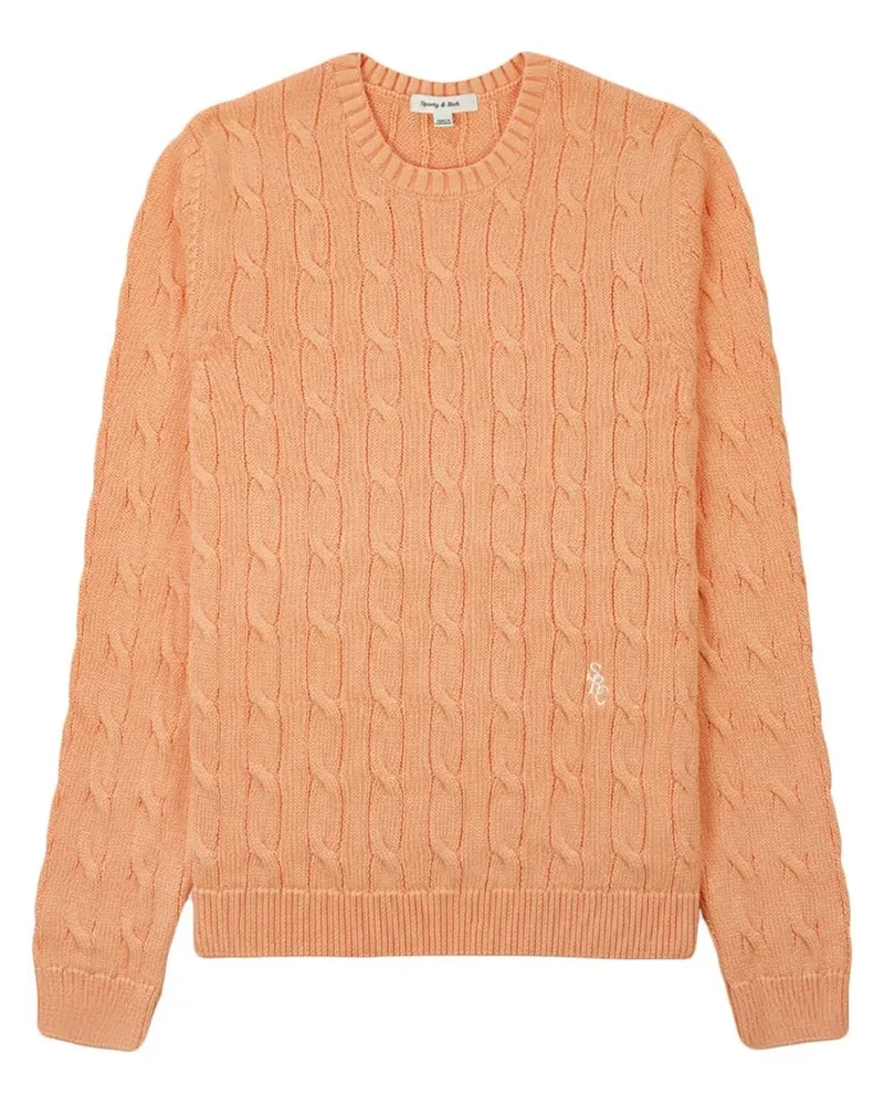 SPORTY & RICH Pullover mit Zopfmuster Orange