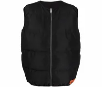 Gefütterte Weste mit Logo-Streifen - Schwarz
