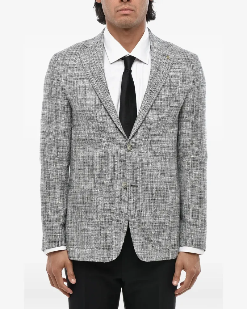 Corneliani single-breasted tweed blazer - Blau Blau