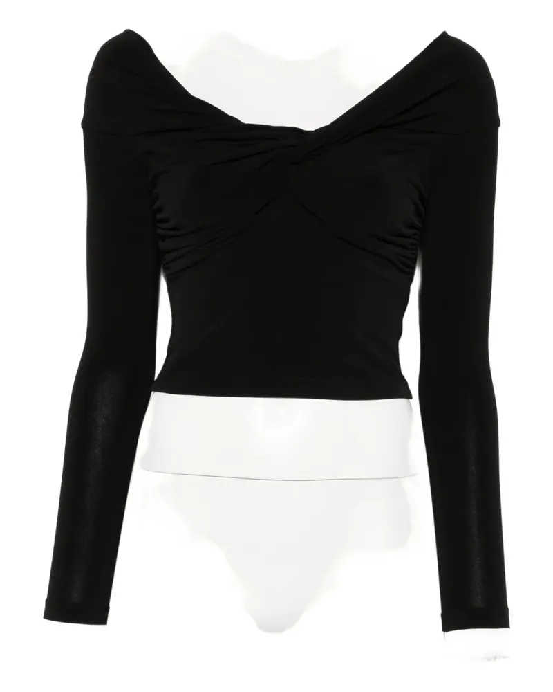 Patrizia Pepe cropped long-sleeved t-shirt - Schwarz Schwarz