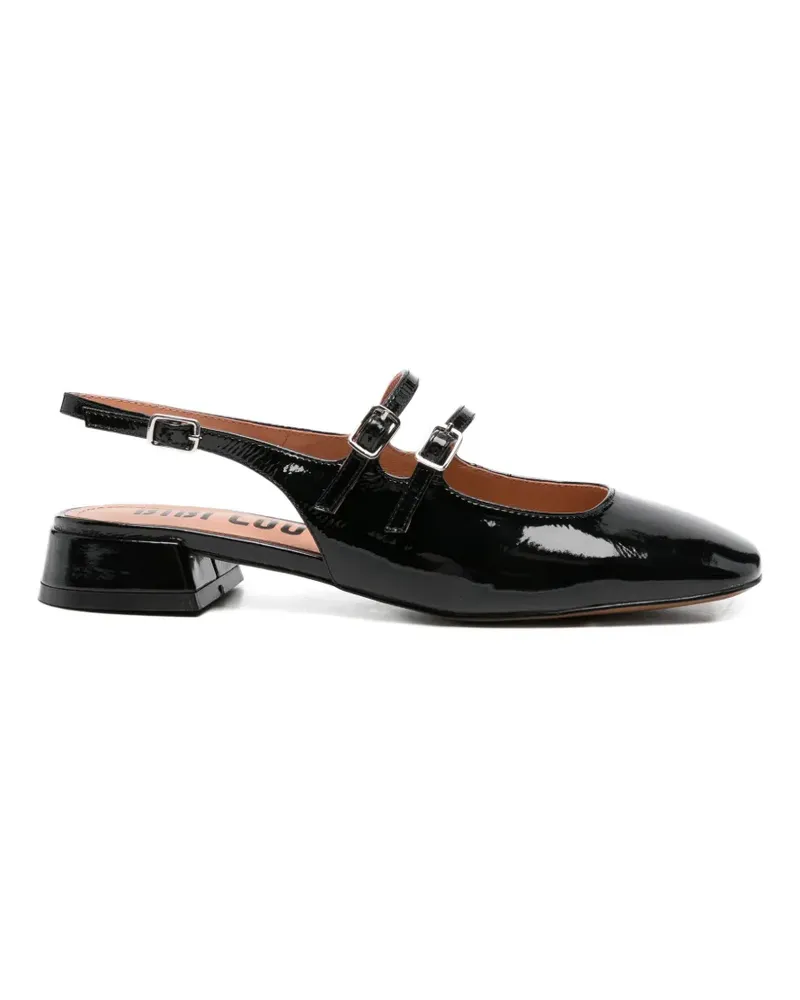 Bibi Lou patent-finish slingback pumps - Schwarz Schwarz