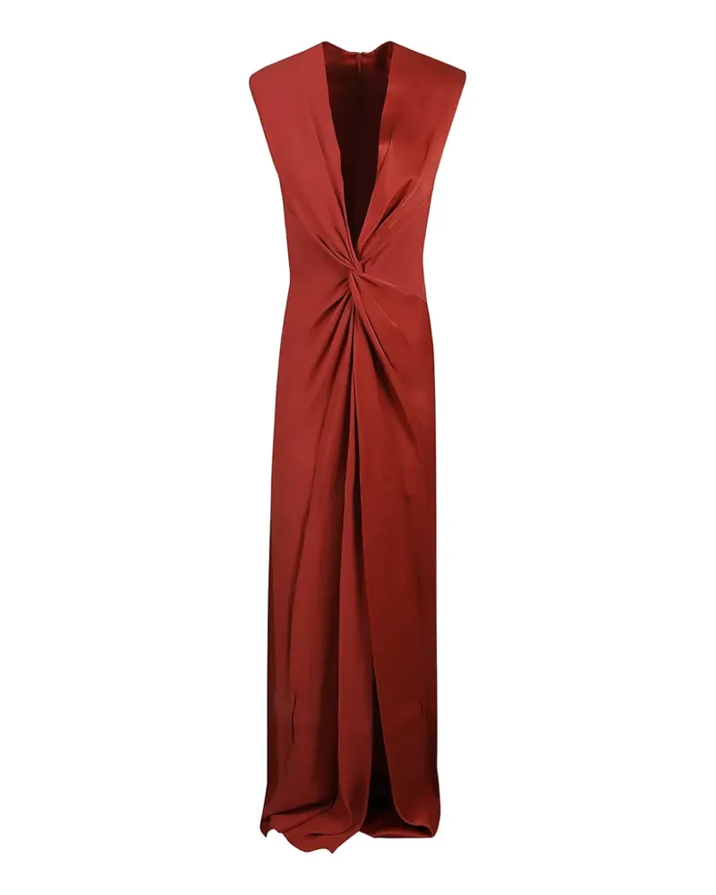 Max Mara Pilard Maxikleid mit Knotendetail - Rot Rot