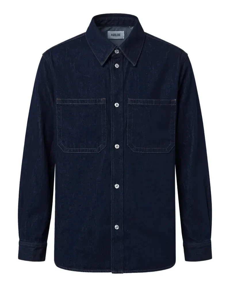 AGOLDE Craven contrast-stitch denim shirt - Blau Blau