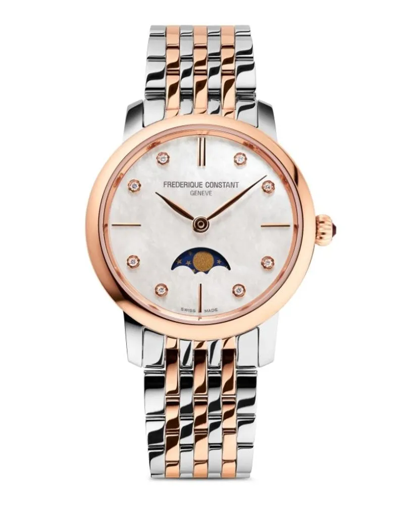 Frédérique Constant Classics Slimline Ladies Moonphase 30mm - Weiß Weiß