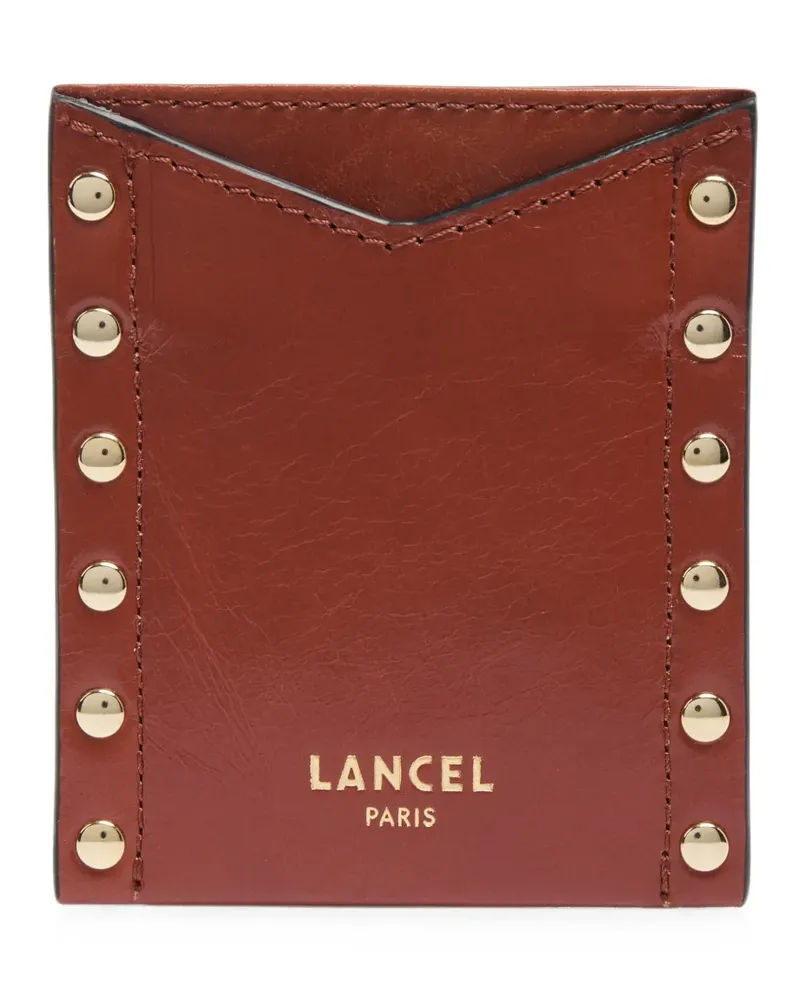 Lancel stud-embellished leather cardholder - Braun Braun
