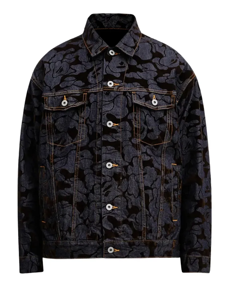 BAPE Jeansjacke mit Print - Blau Blau