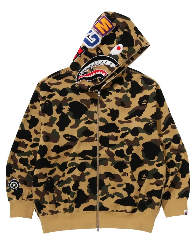 BAPE Hoodie mit Leoparden-Print - Gelb Gelb