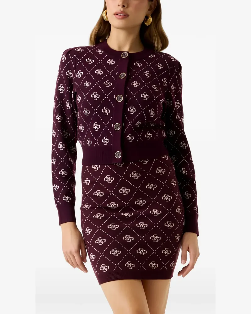 Guess Cardigan mit Logo-Print - Violett Violett