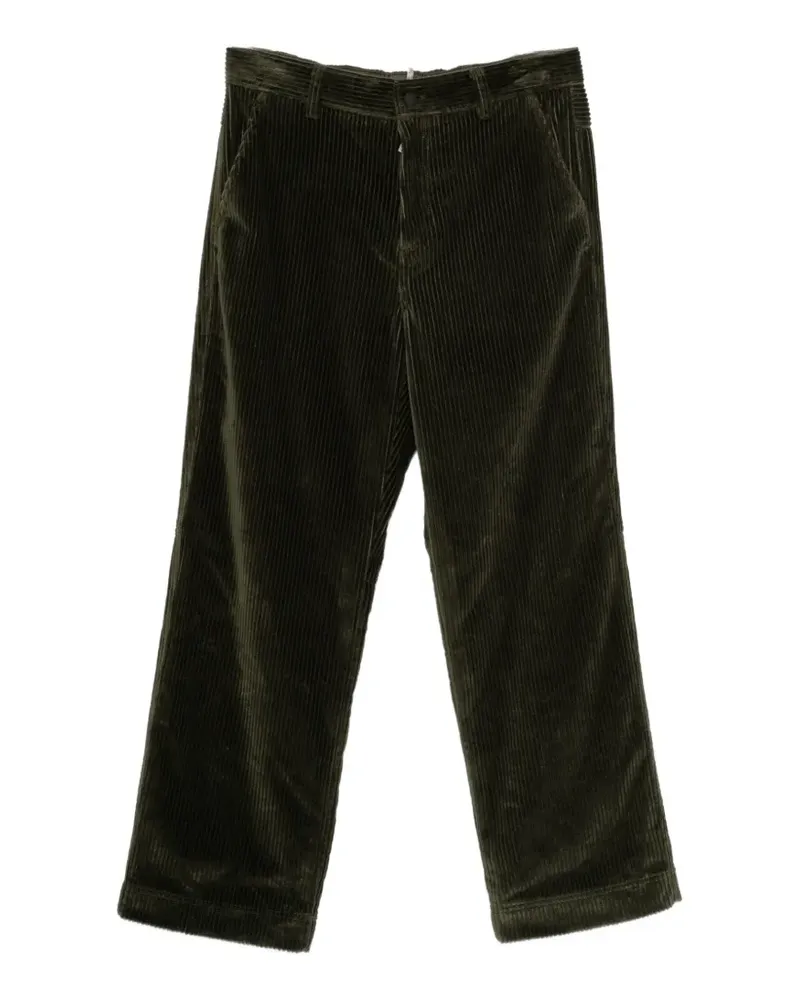 Moncler Cordhose mit Logo-Patch - Grün Grün