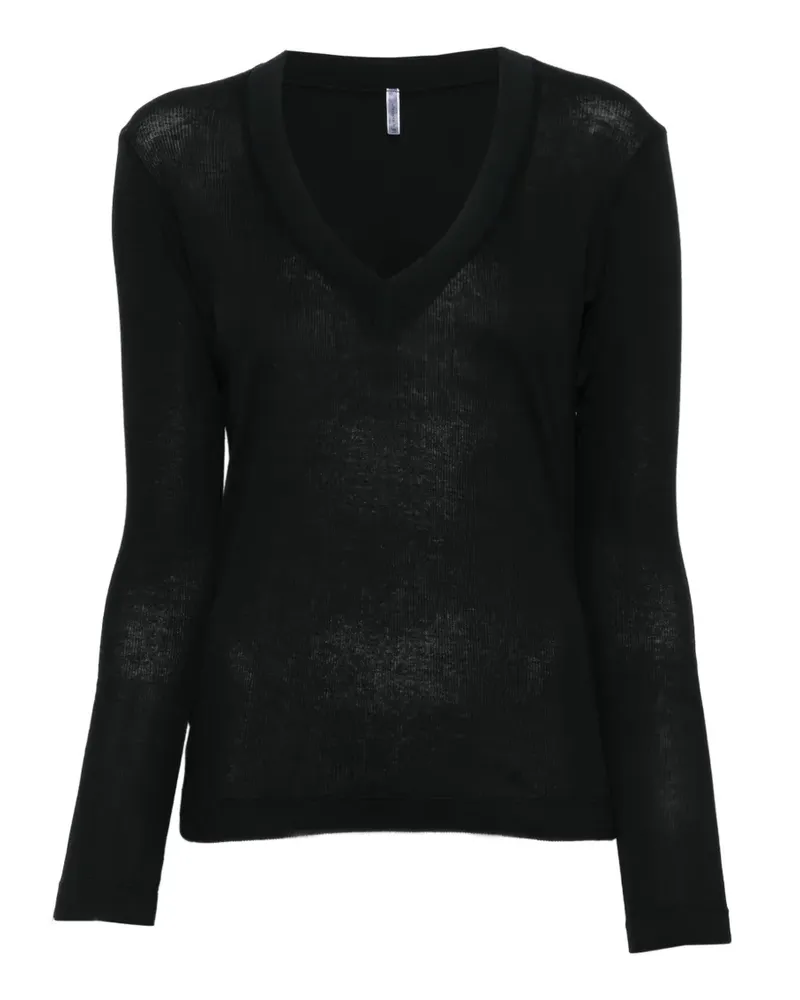 Daniele Fiesoli V-neck long-sleeve T-shirt - Schwarz Schwarz