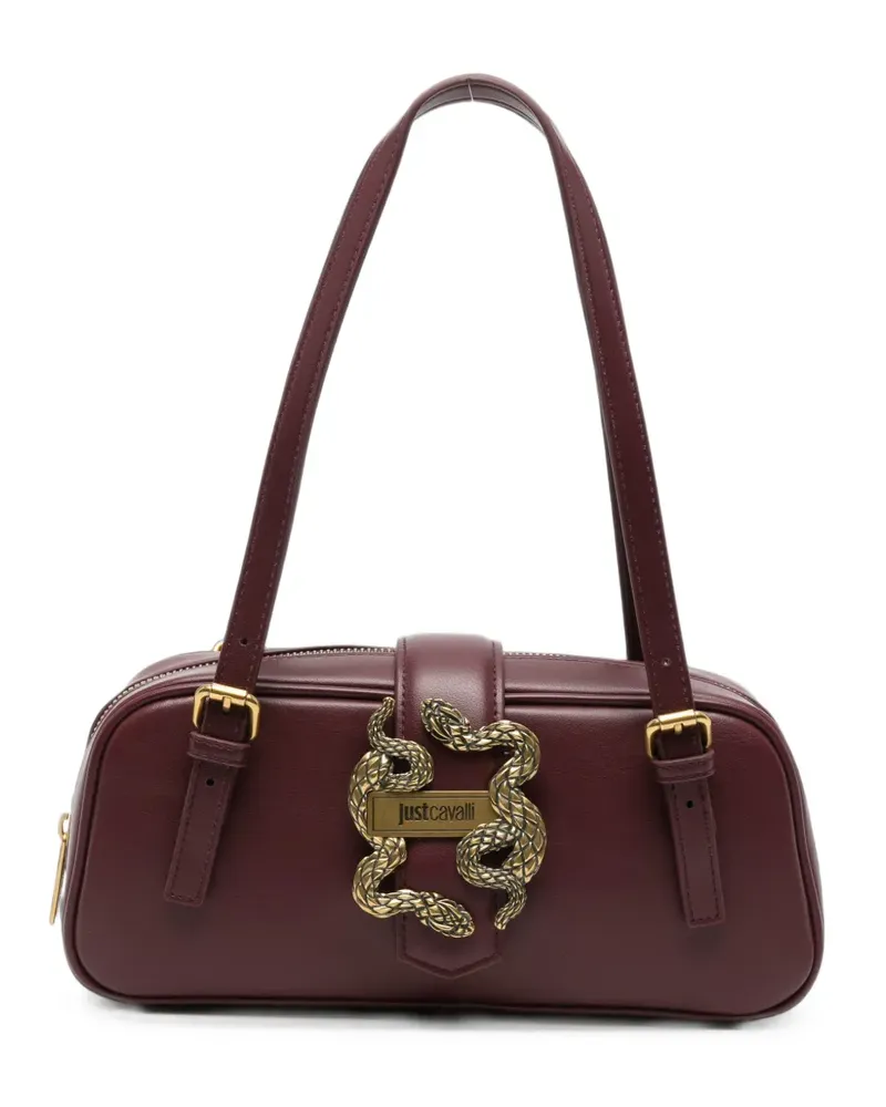 Just Cavalli Schultertasche mit Schlangen-Schild - Rot Rot