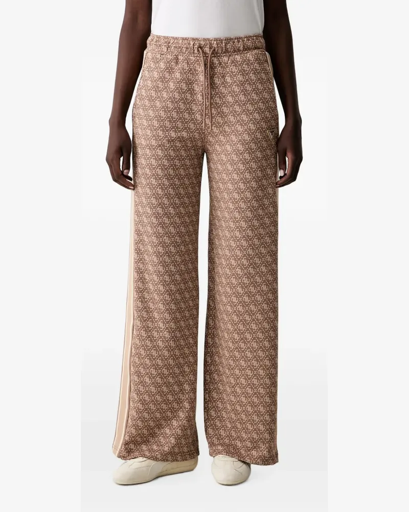 Guess Weite Jogginghose mit Monogramm-Print - Braun Braun