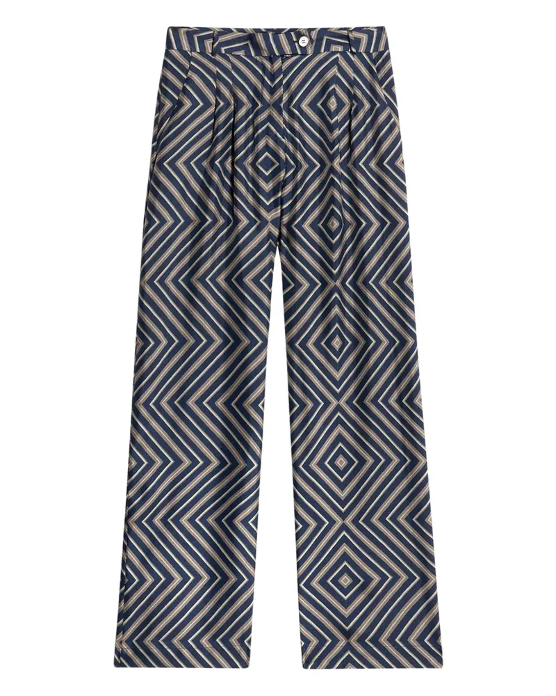 Pierre-Louis Mascia Geometrische Cialda Hose mit Falten - Blau Blau