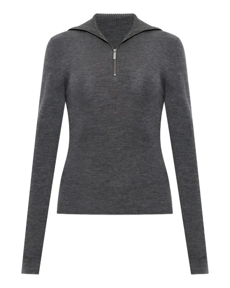 Gestuz Gzrosalie Wollpullover mit Viertelreißverschluss - Grau Grau