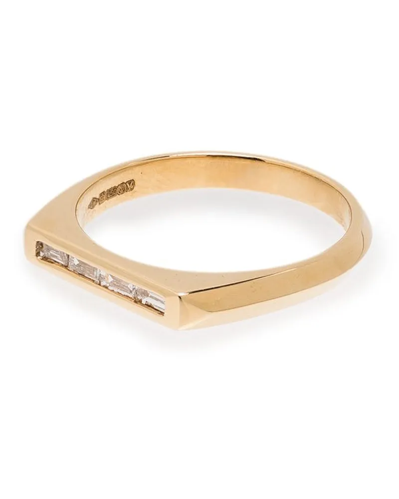 Lizzie Mandler 18kt 'Knife Edge' Gelbgoldring mit Diamanten Gold