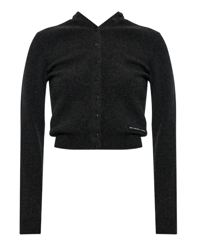 Alexander Wang wool cardigan with logo patch - Grau Grau