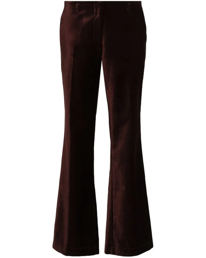 forte_forte Straight-Leg-Hose in Samtoptik - Braun Braun