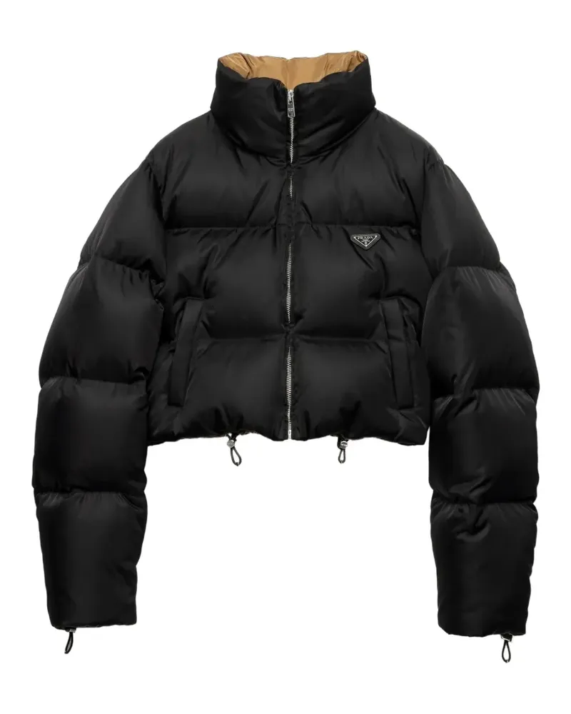 Prada Cropped-Daunenjacke aus Re-Nylon - Schwarz Schwarz