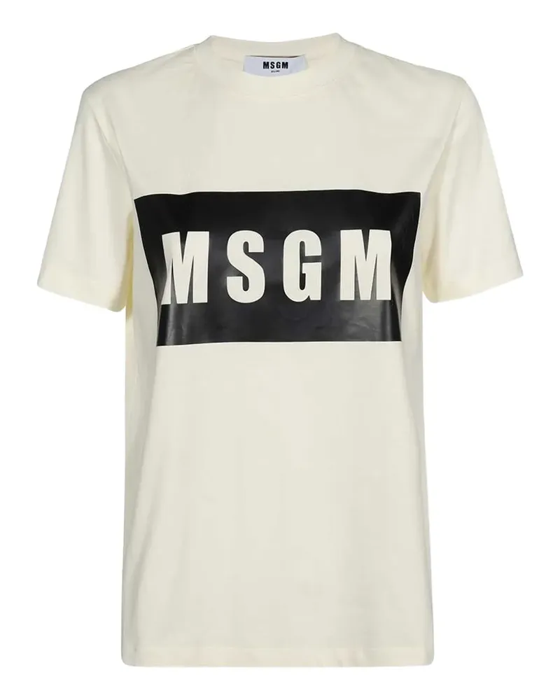 MSGM T-Shirt mit Logo-Print - Weiß Weiß