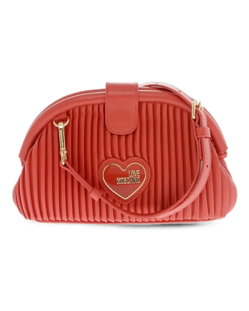 Moschino pleated heart-motif crossbody bag - Rot Rot