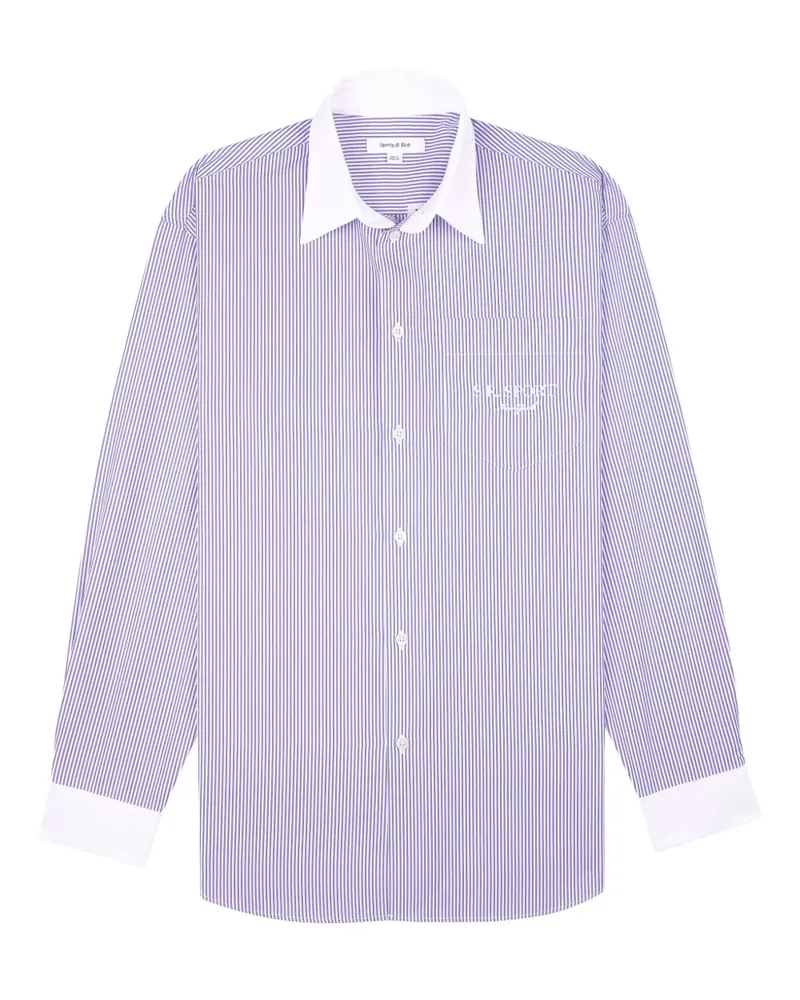 SPORTY & RICH Hemd mit Kontrastkragen - Blau Blau