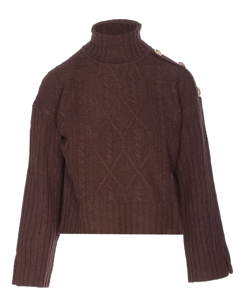 Liu Jo crystal-application sweater - Braun Braun