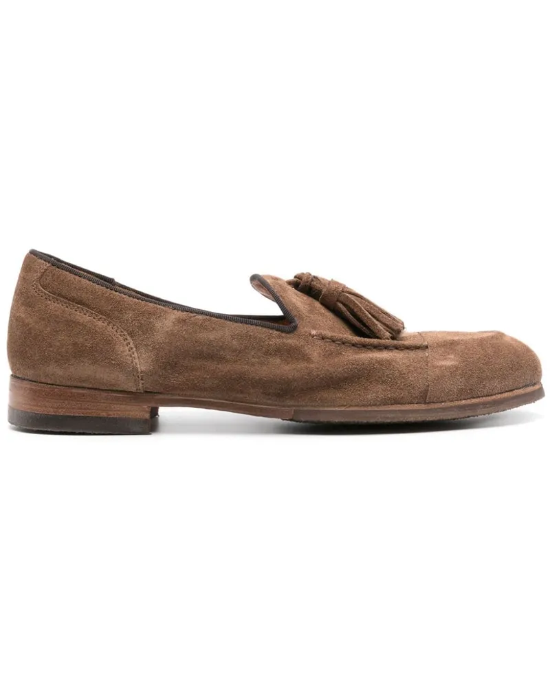 Alberto Fasciani Loafer aus Wildleder mit Quasten Braun