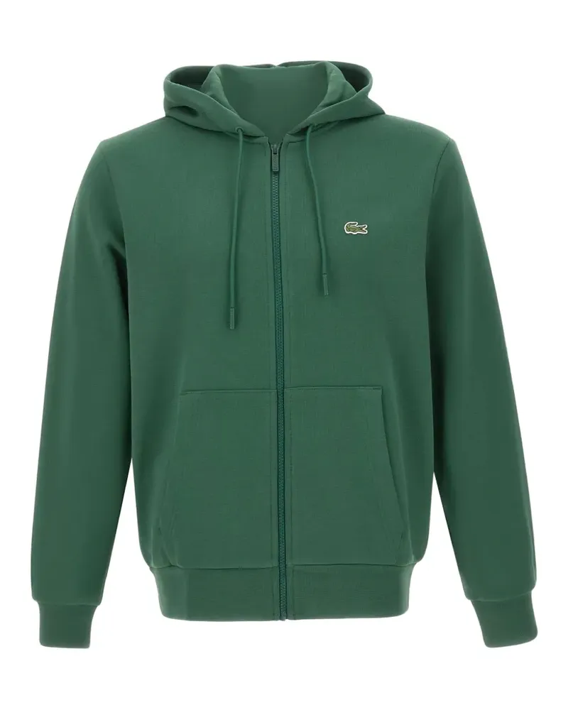 Lacoste zip-up logo-patch hoodie - Grün Grün