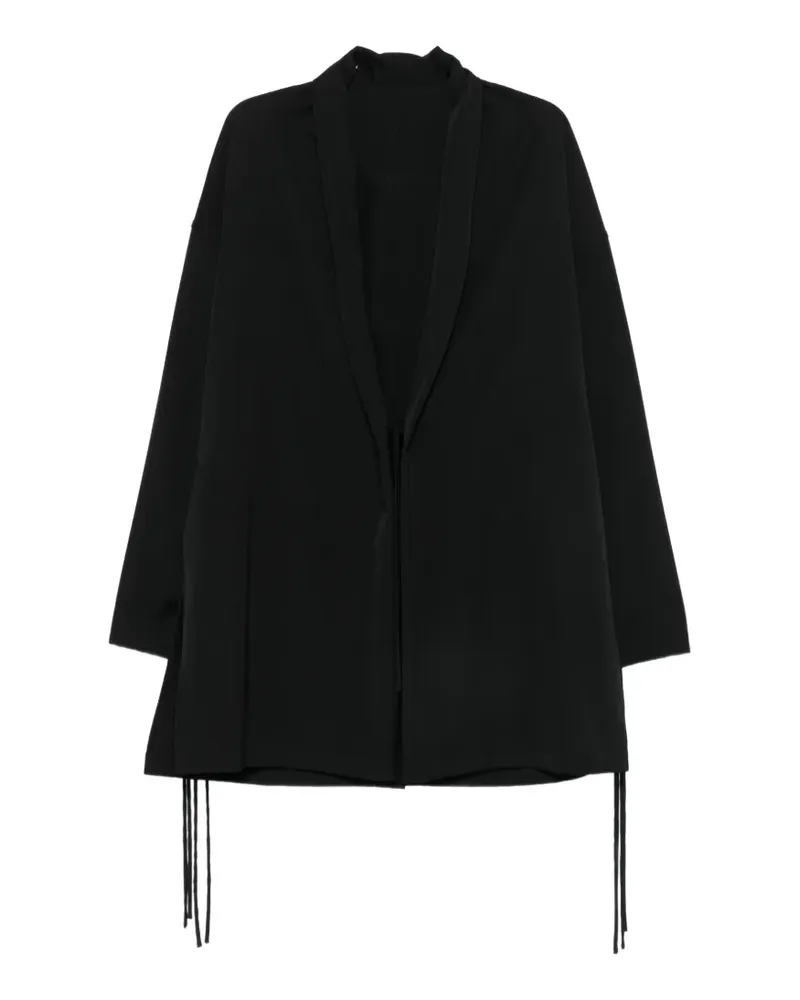 Yohji Yamamoto tie-fastening slit-sleeve jacket - Schwarz Schwarz