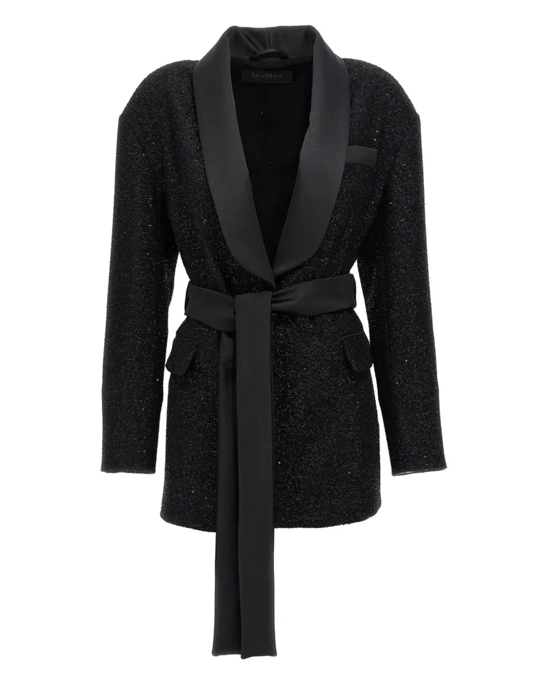 Max Mara Paillettenverzierter Blazer mit Schalkragen - Schwarz Schwarz