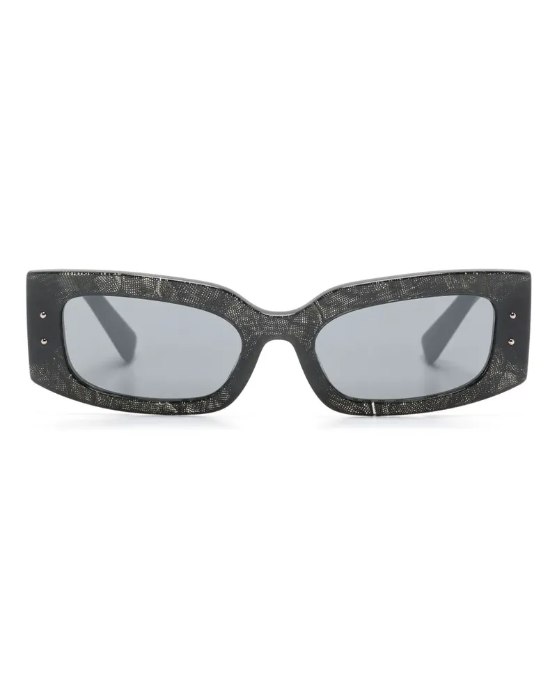 Dolce & Gabbana Sonnenbrille mit Logo-Schild - Grau Grau