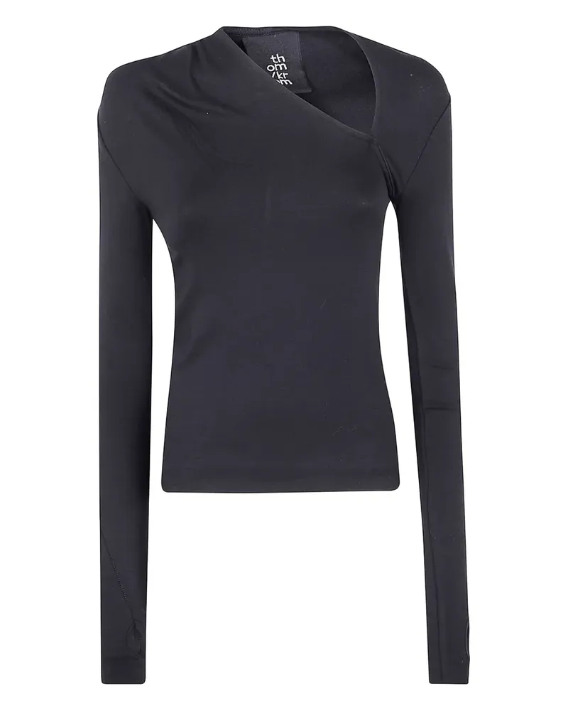 THOM KROM Asymmetrisches Langarmshirt - BLACK Black