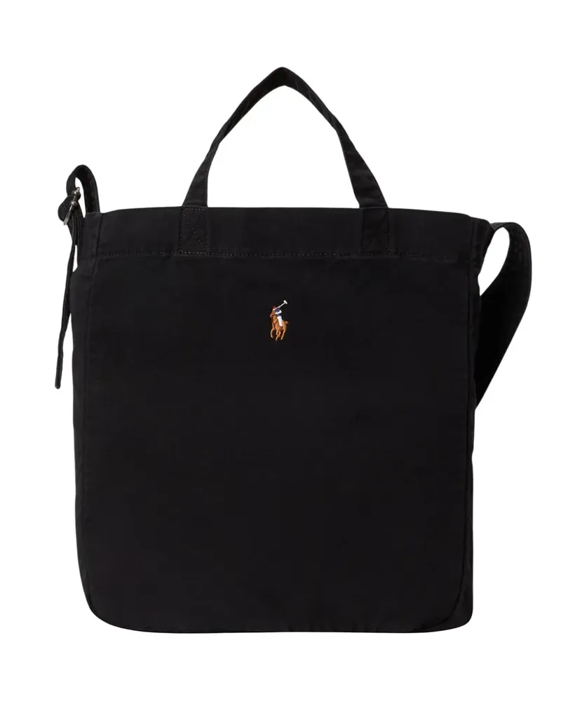 Ralph Lauren Pony-detail canvas tote bag - Schwarz Schwarz