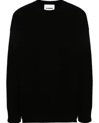 Jil Sander Wollpullover mit seitlichen Schlitzen Schwarz