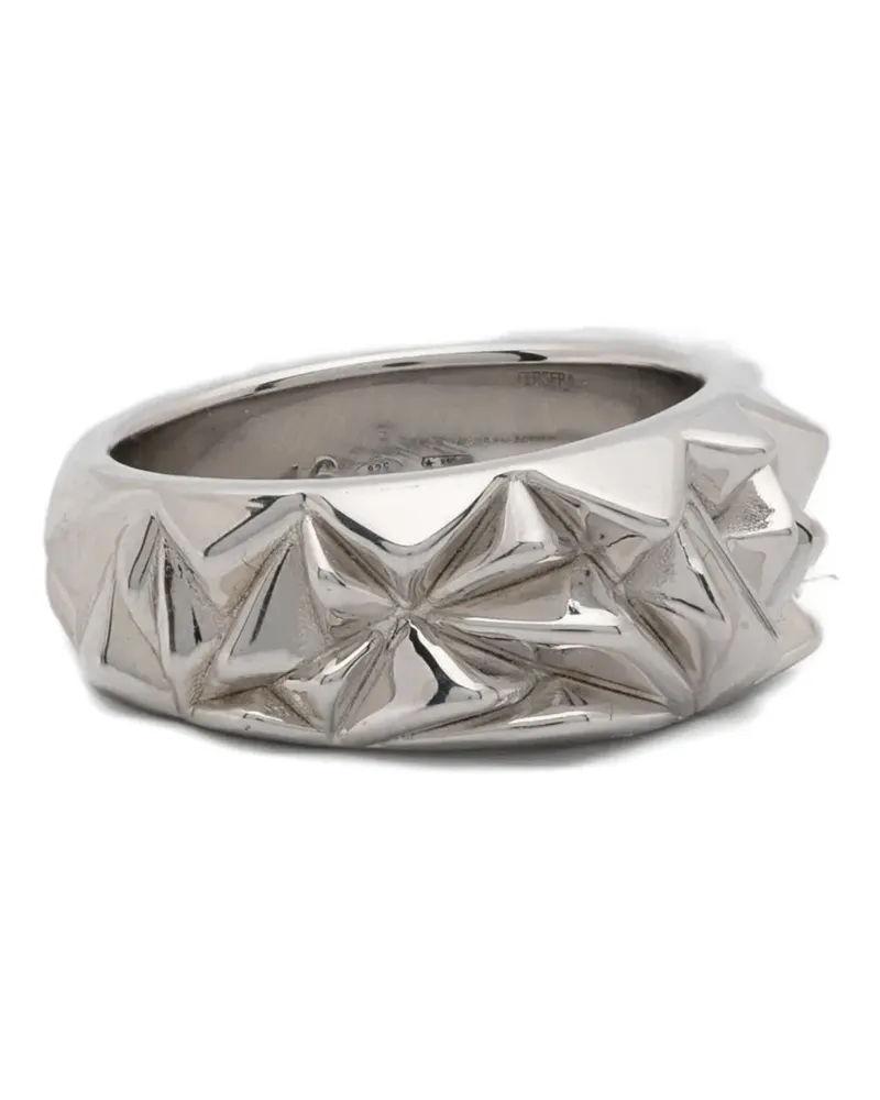 Fersera geometric-engraved ring - Silber Silber