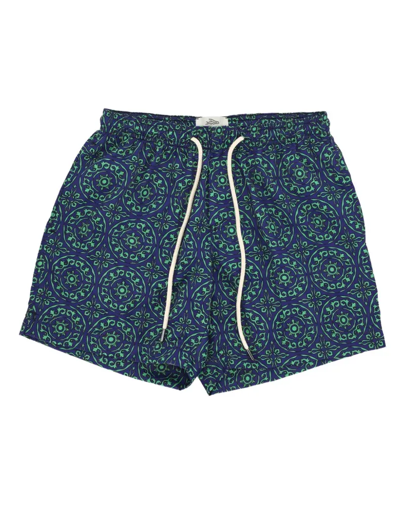 PENINSULA geometric-print drawstring swim shorts - Blau Blau