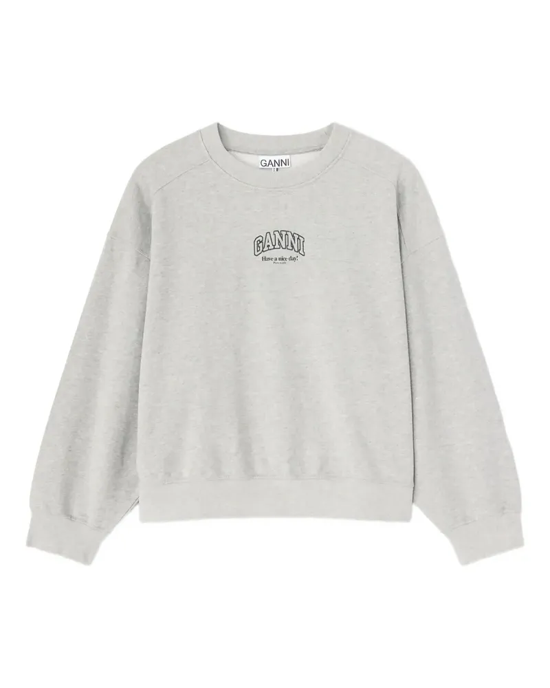 Ganni Sweatshirt mit Logo - Grau Grau