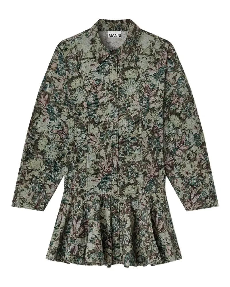 Ganni Kleid mit Blumen-Print - Nude Nude