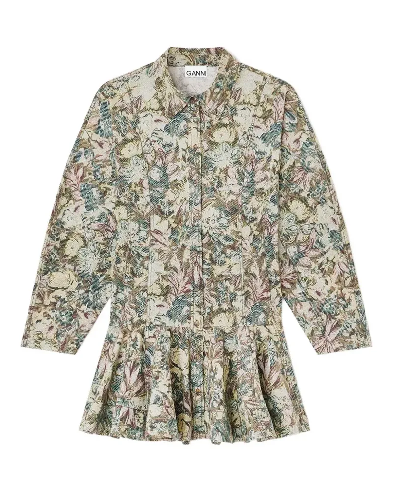 Ganni Kleid mit Blumen-Print - Nude Nude