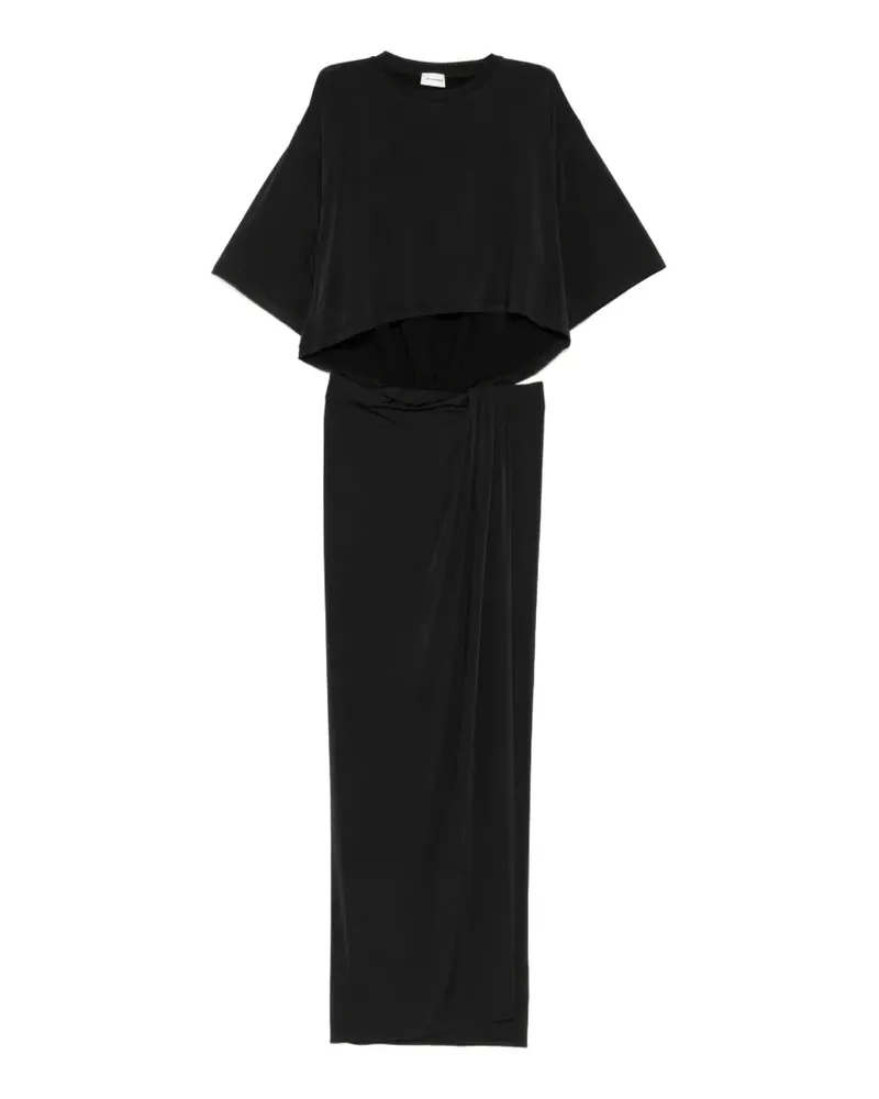ANDAMANE Drapiertes Anja Kleid mit Cut-Out - Schwarz Schwarz