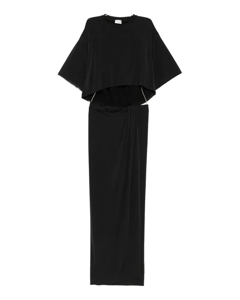 ANDAMANE Anja cut-out draped dress - Schwarz Schwarz