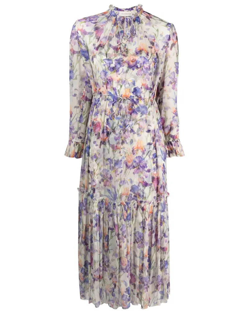 Zimmermann Midikleid mit Blumen-Print - Nude Nude