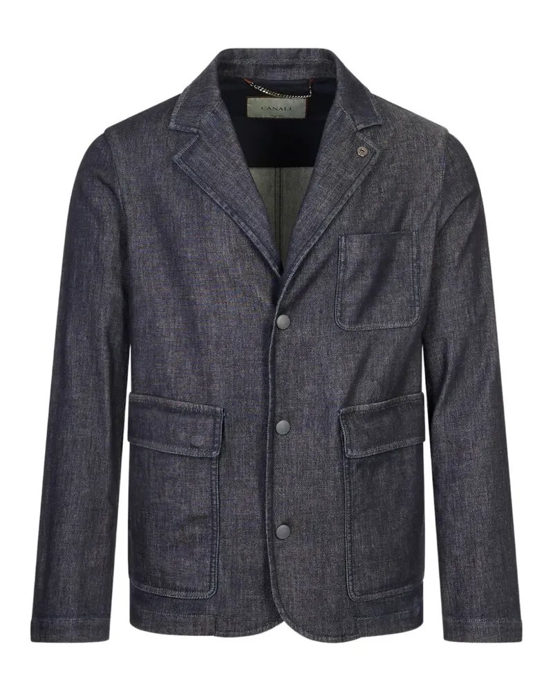 Canali patch-pocket denim jacket - Blau Blau